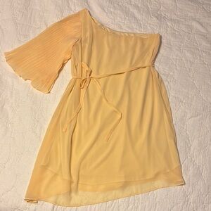 Ya Los Angeles Pale Yellow One Shoulder Cocktail Dress